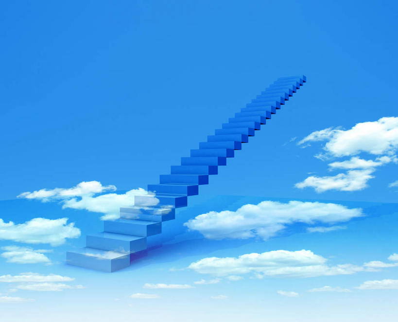无人,横图,室内,白天,正面,数码,科技,楼梯,阴影,蓝色背景,网络,阶梯,云,云朵,高光,几何,计算机图形,合成,云彩,台阶,一个,蓝色,白云,蓝天,天空,天,晴朗,单个,电脑合成图,数码合成图,写实,具体,具象,晴空,彩图