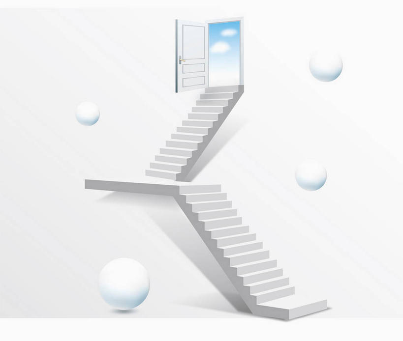 无人,横图,室内,白天,白色背景,正面,数码,科技,楼梯,门,阴影,网络,圆形,图形,圆,阶梯,云,云朵,高光,几何,计算机图形,合成,云彩,台阶,白云,门框,电脑合成图,数码合成图,合成图,数学,写实,具体,具象,彩图,几何图形,平面图形