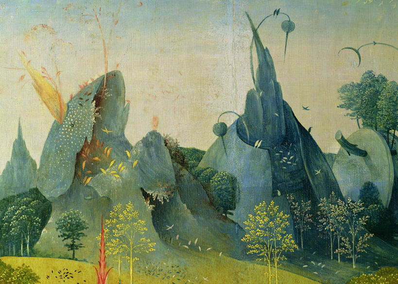 无人,横图,室内,白天,正面,绘画,草地,草坪,山,山脉,植物,油画,神话,艺术,盛开,山峰,山峦,古典,花蕾,文化,草,花,花瓣,花朵,鲜花,树,树木,绿色,自然,工艺品,群山,花苞,花蕊,品味,生长,成长,美术,高雅,传说,希腊神话,美学,乐园,伊甸园,乐土,彩图