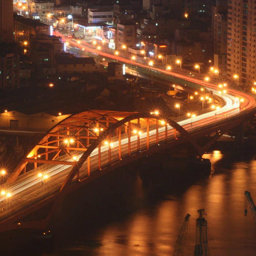 无人,方图,俯视,室外,夜晚,度假,夜生活,河流,美景,城市风光,城市,建筑,路灯,摩天大楼,釜山,韩国,反射,景观,桥,娱乐,享受,休闲,景色,放松,运输,摄影,照亮,高角度拍摄