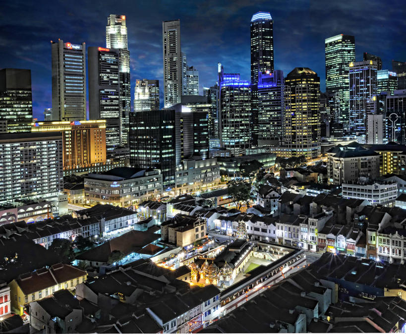 无人,寺庙,横图,室外,夜晚,城市,建筑,新加坡,云,天空,地标建筑,摄影,照亮,宗教建筑,彩图