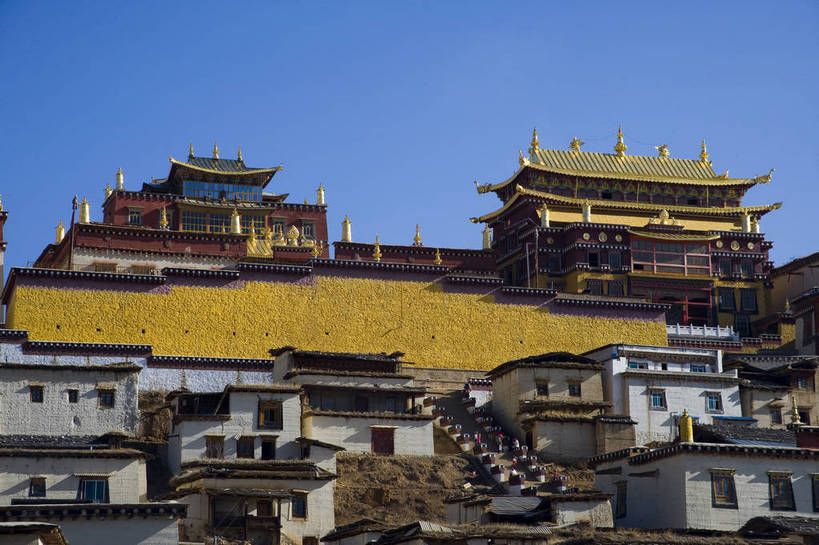 横图,彩色,室外,白天,旅游,标志建筑,地标,建筑,香格里拉,中国,亚洲,民俗,景观,文化遗产,古城,建筑群,古典,建设,迪庆,云南,民居,特色,古镇,远景,景色,摄影,人文景观,中国文化,东亚,松赞林寺,中华人民共和国,民族建筑,古代文明,旅行,传统文化,bj174