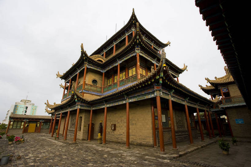 无人,横图,彩色,室外,特写,白天,旅游,度假,名胜古迹,标志建筑,地标,建筑,中国,亚洲,遗迹,文化遗产,古迹,文物,娱乐,建设,古建筑,享受,休闲,旅游胜地,放松,摄影,人文景观,古代建筑,中国文化,古文明,东亚,宁夏,高庙,中卫,中华人民共和国,民族建筑,旅行,bj174