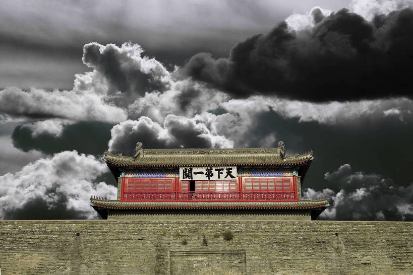 横图,彩色,室外,白天,旅游,度假,名胜古迹,标志建筑,地标,建筑,长城,中国,亚洲,遗迹,牌匾,书法,文化遗产,云,云朵,建筑群,古典,合成,古迹,历史,文物,娱乐,建设,古建筑,历史建筑,特色,古代,天空,天,享受,休闲,汉字,旅游胜地,放松,摄影,城楼,古代建筑,文明,中国文化,特效,特殊,古文明,东亚,古长城,中华人民共和国,河北省,秦皇岛,古远,特别,旅行,传统文化,山海关,bj174